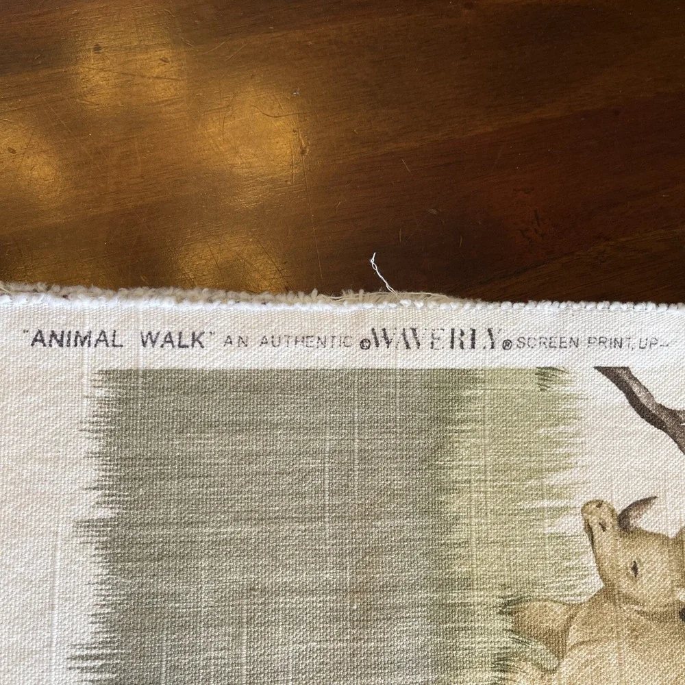 Vintage Waverly Fabric Animal Walk Jungle Safari Childrens Print Nursery Pillows